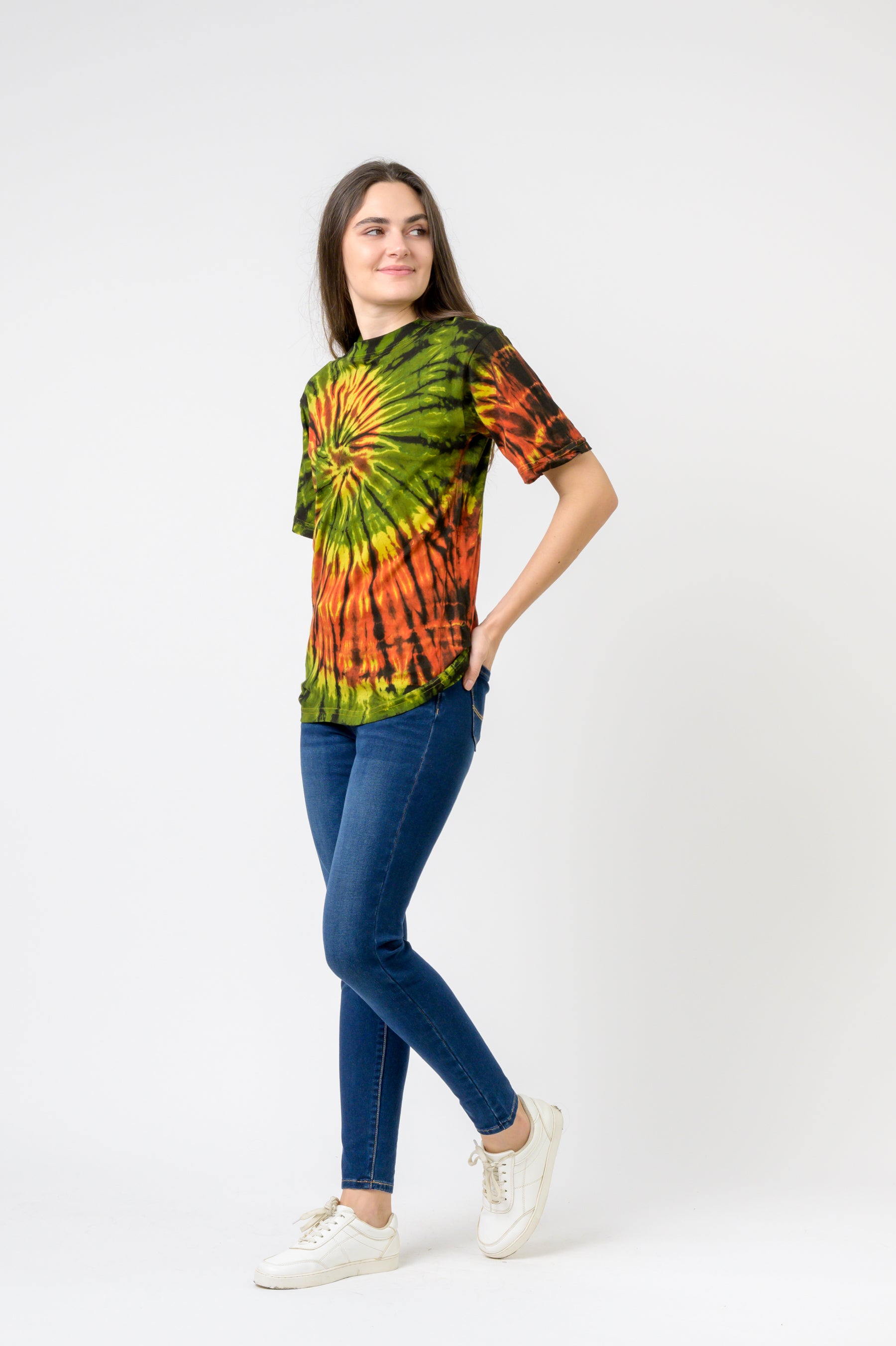 Rhea Tie-Dye Natural Spiral T-Shirt