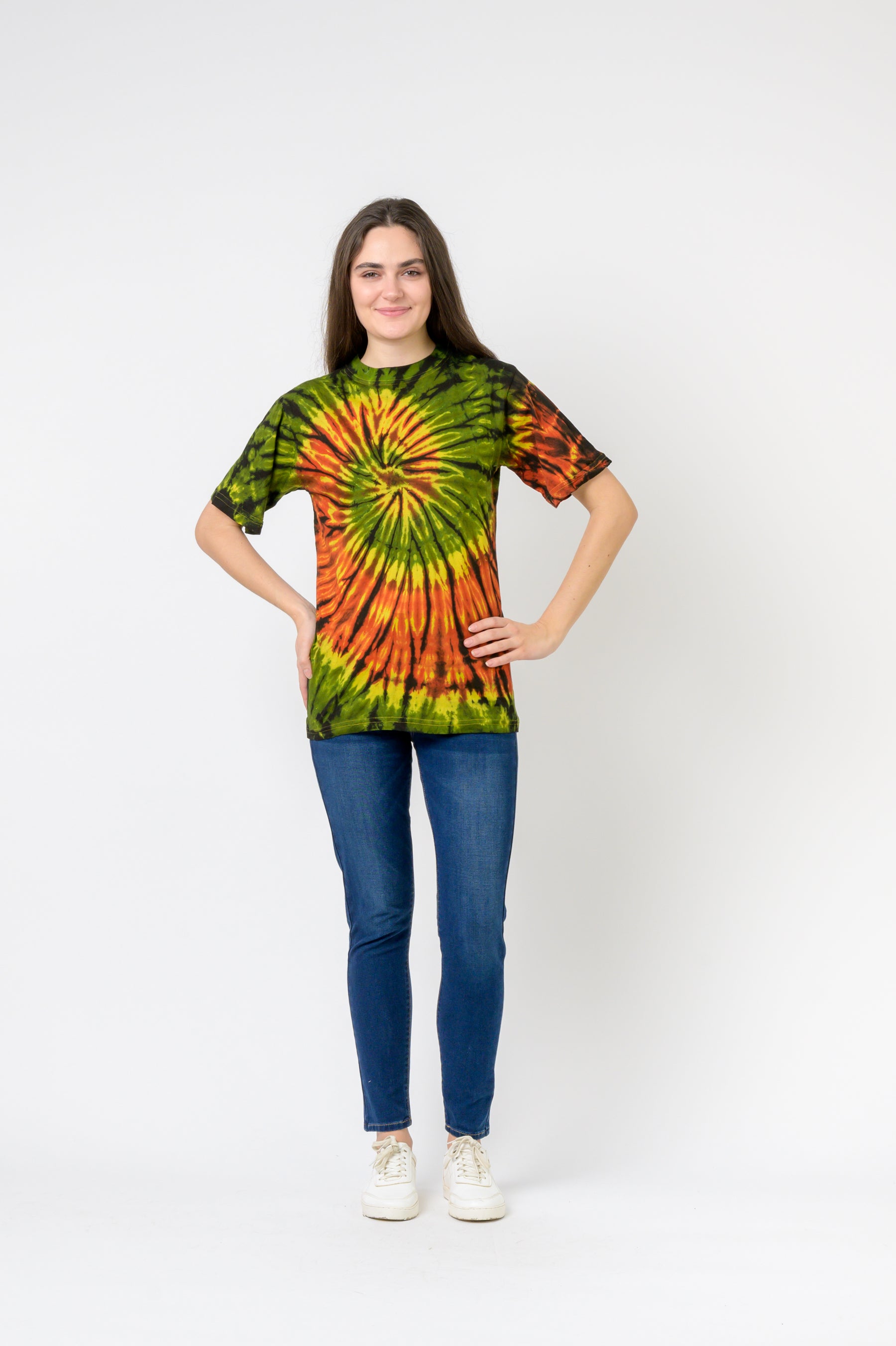 Rhea Tie-Dye Natural Spiral T-Shirt