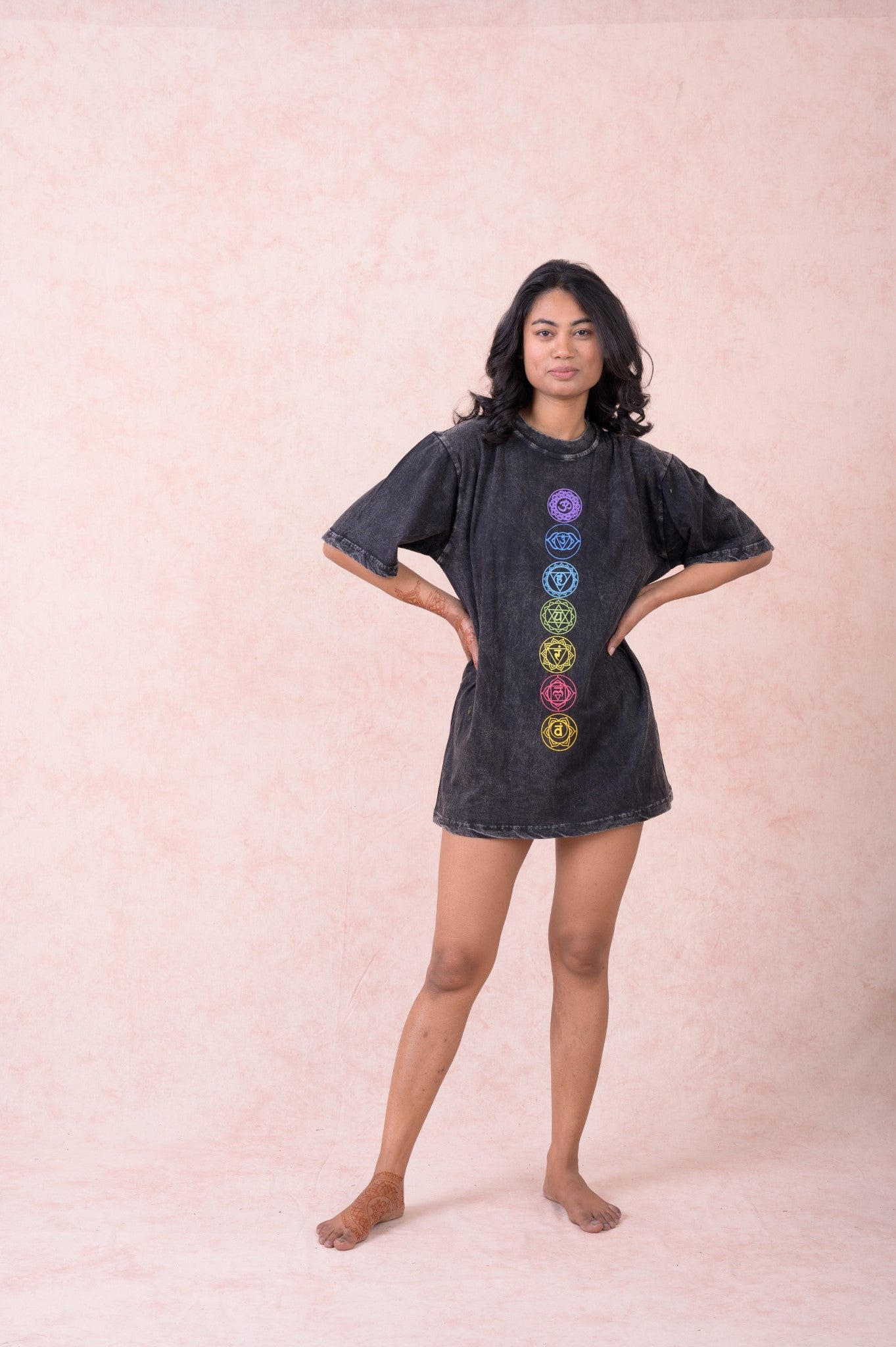 Rhea Seven Chakras T-Shirt Black / Large