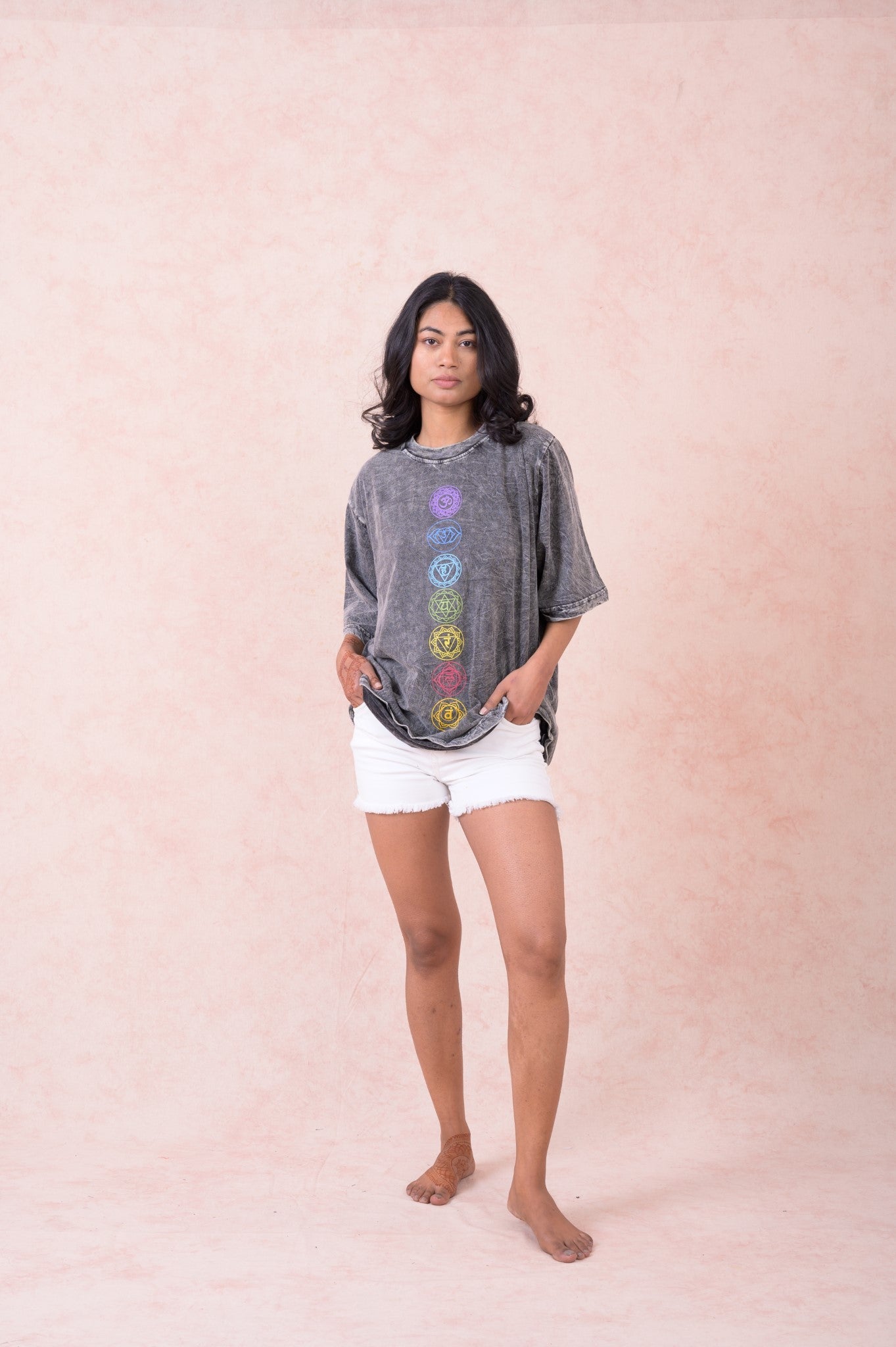 Rhea Seven Chakras T-Shirt Black / Small