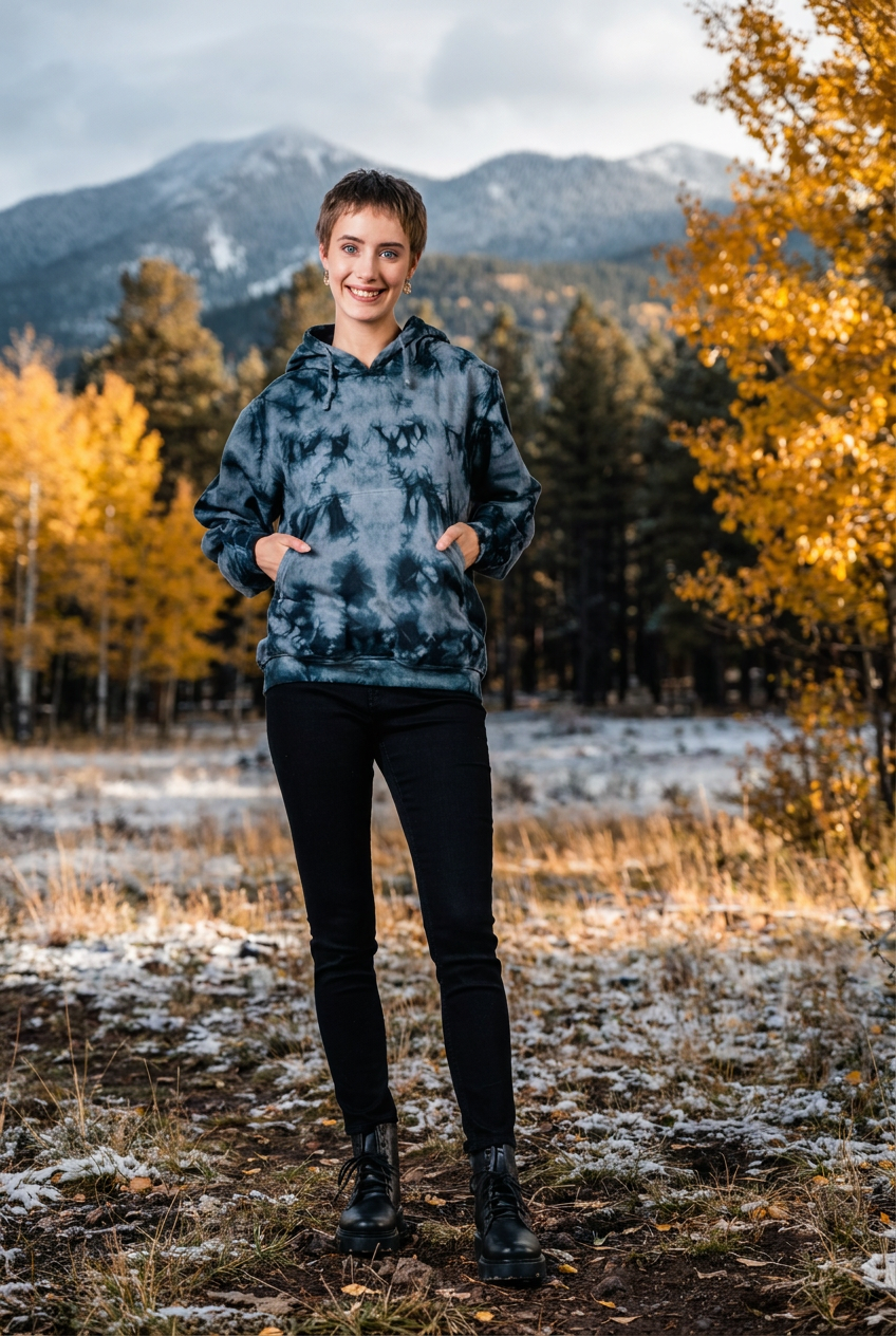 Rhea Ocean Cotton Tie-Dye Hoodie