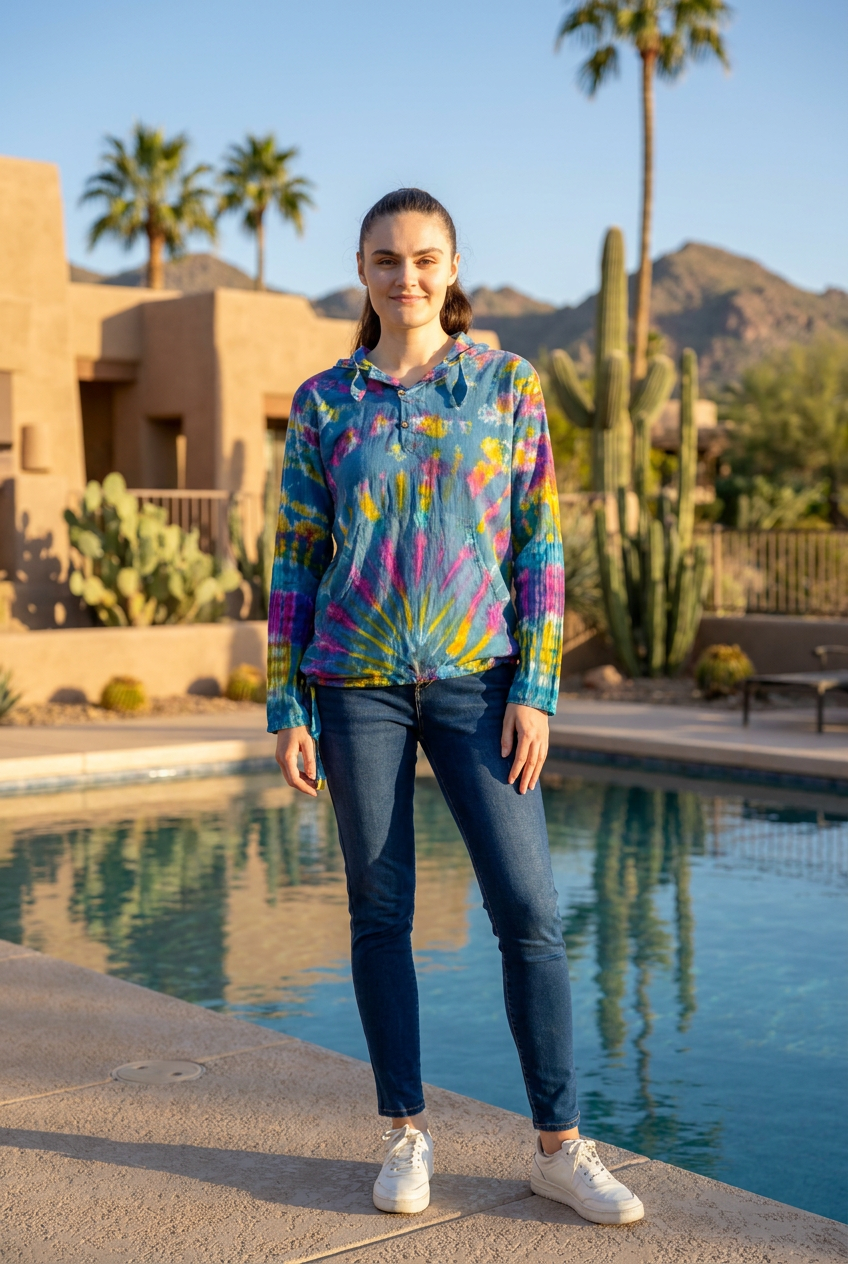 Rhea Cotton Tie-Dye Hoodie