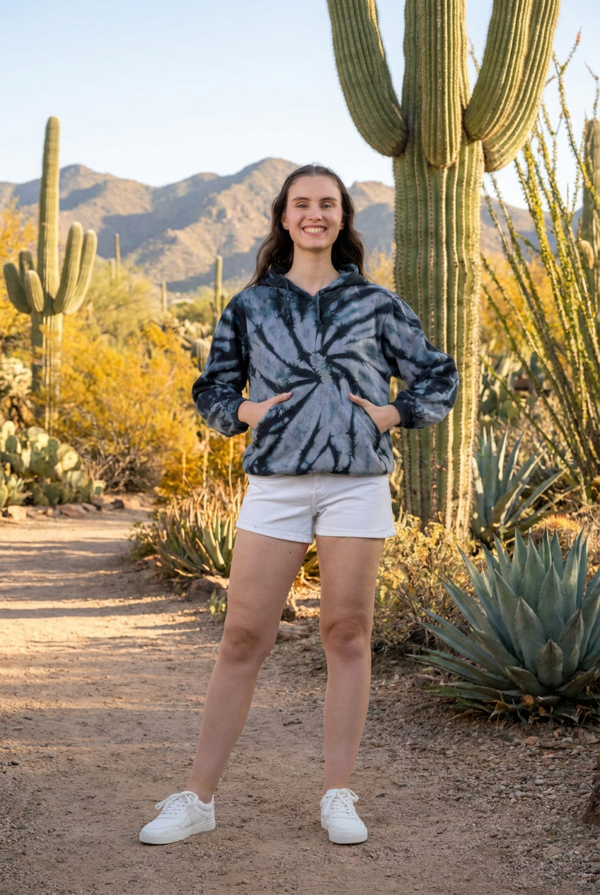 Rhea Trippy Cotton Tie-Dye Hoodie