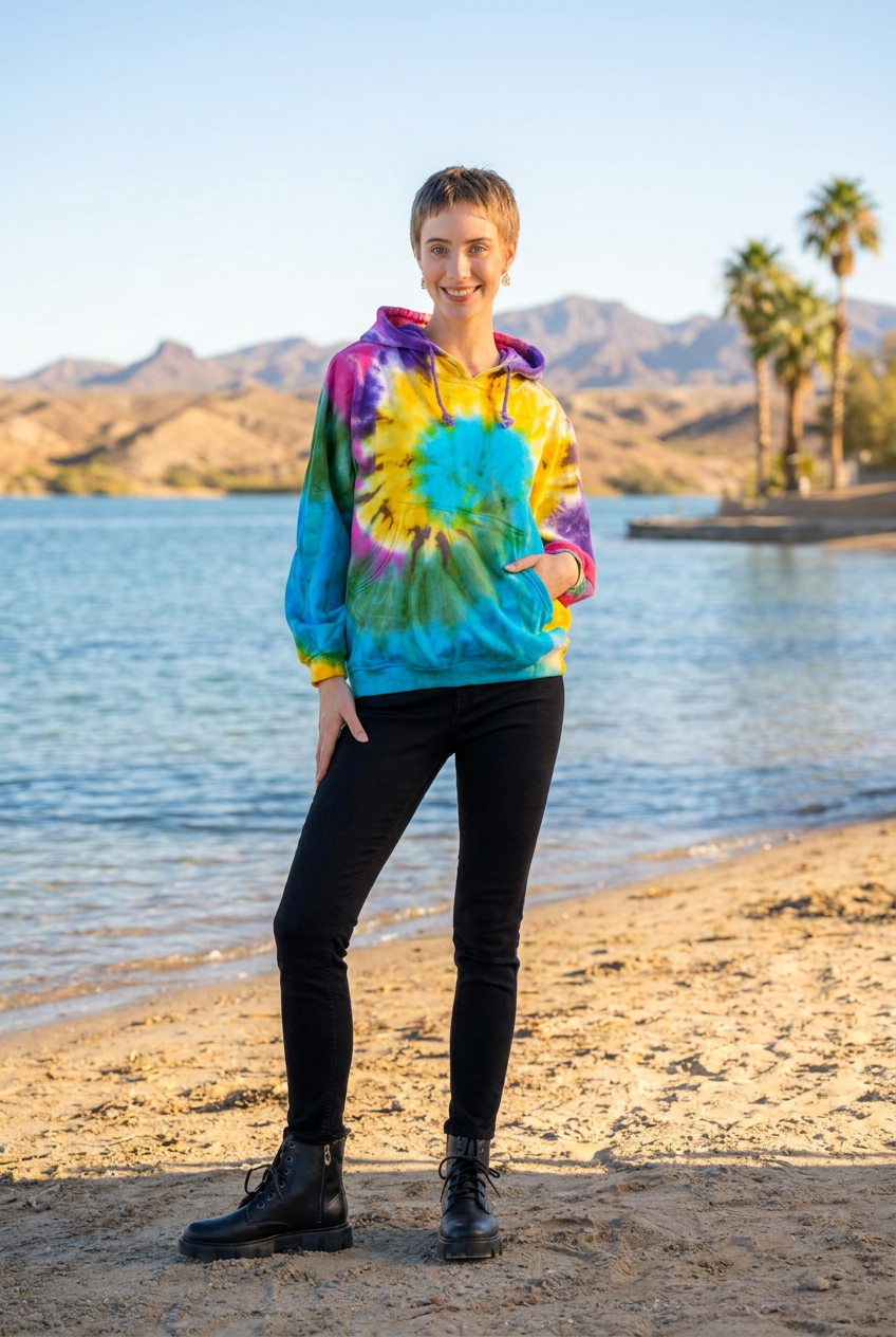 Rhea Hippy Cotton Tie-Dye Hoodie