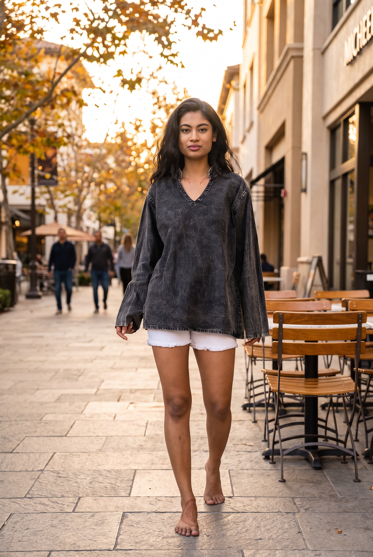 Rhea Solid Long Sleeve Top