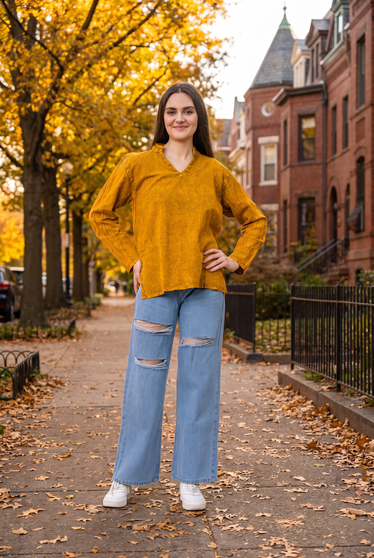 Rhea Solid Long Sleeve Top