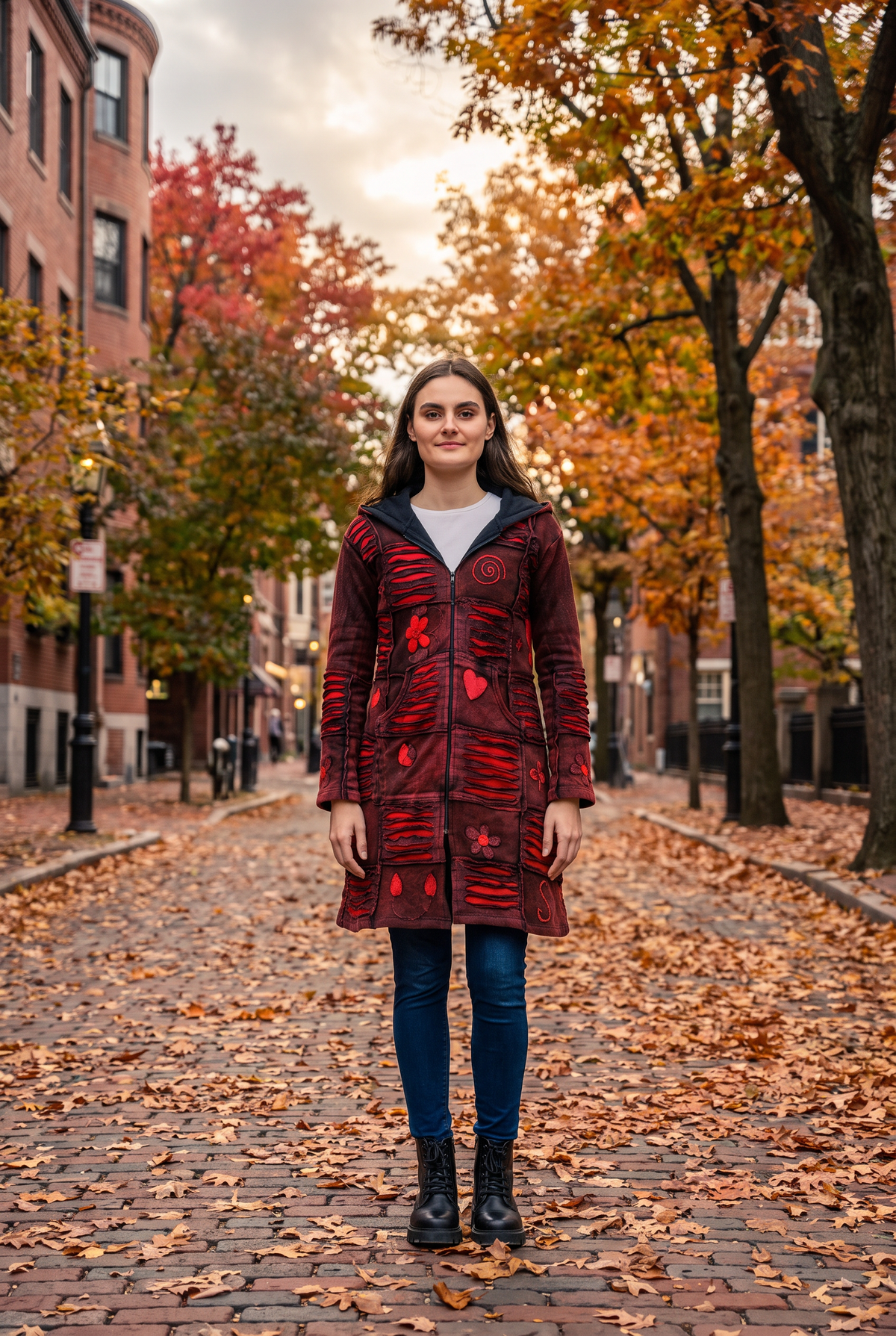 Rhea Cotton Long Flower Jacket